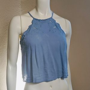 Kendall & Kylie Beautiful Sky Blue halter Tank top